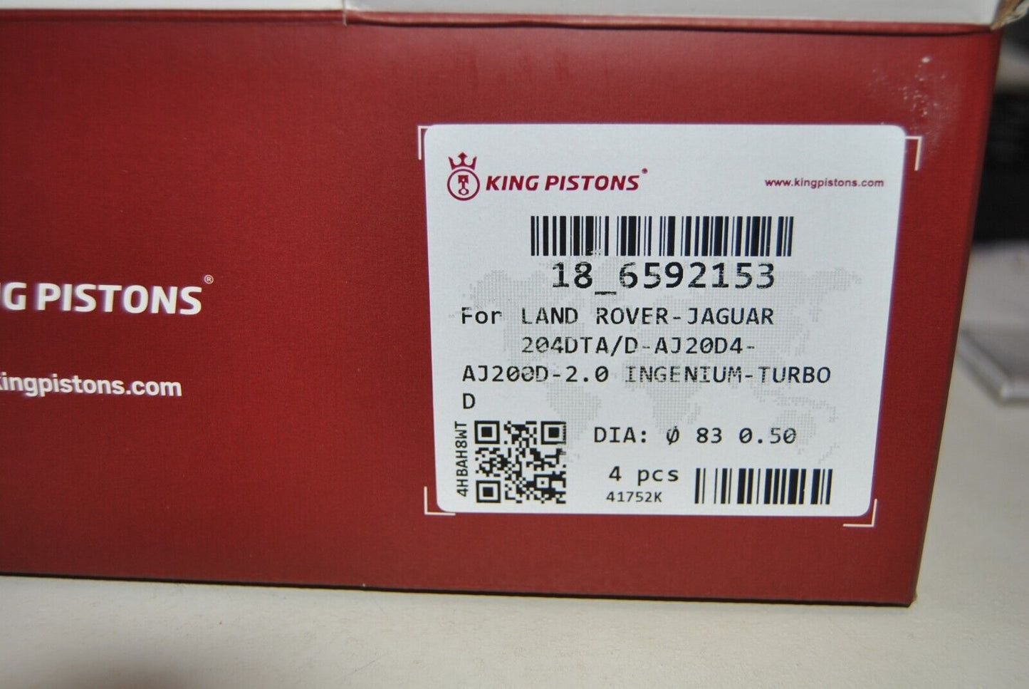 1x NEUER Kolben Land Rover Jaguar 2,0 D 204 DTD DTA +0,5 Übermaß