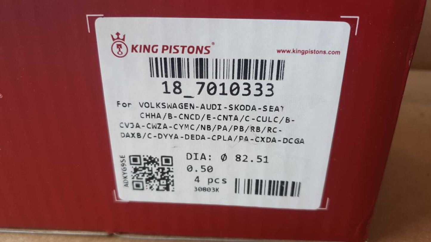 4x NEUE Kolben VW Audi Seat Skoda 2,0 TFSI CHH CNC CUL DAX 06K107065AD +0,5